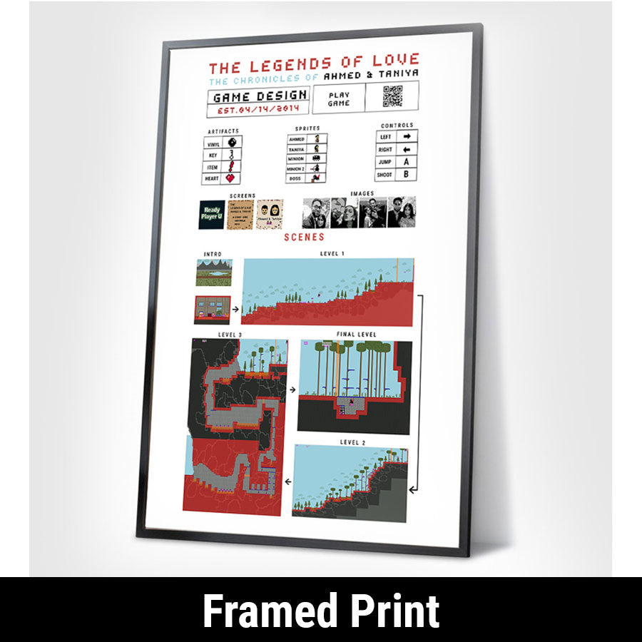 Legends of Love Framed Print Black